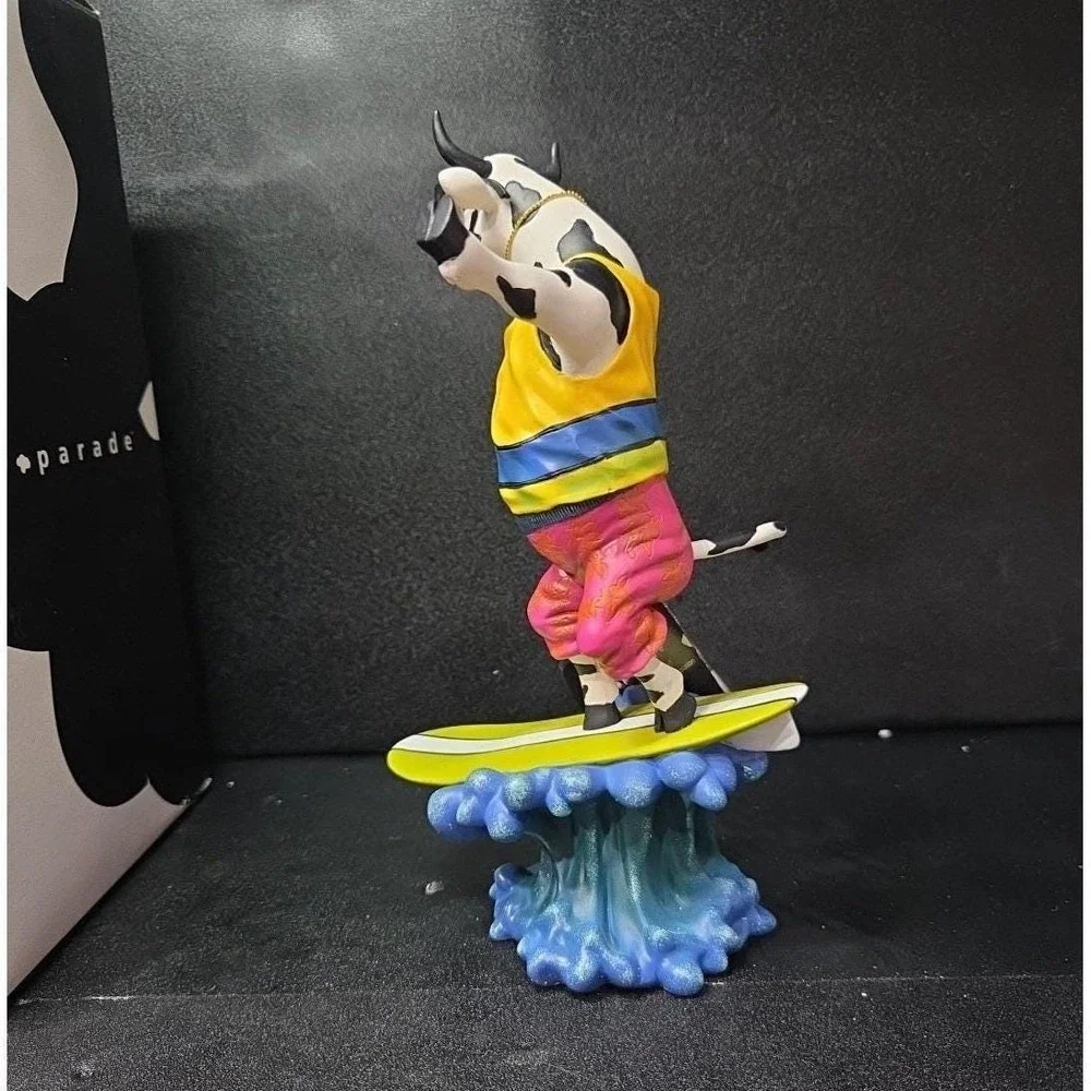 Cow Parade Cowabunga Surfer Cow Figurine, Westland Giftware, #7253, Box & Tag